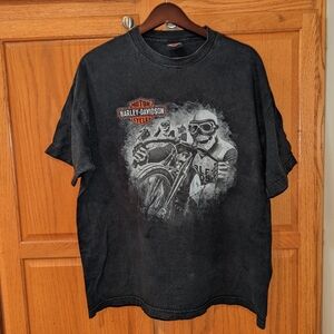 2017 Harley Davidson fox river skeleton riders Men size XL black t shirt brother